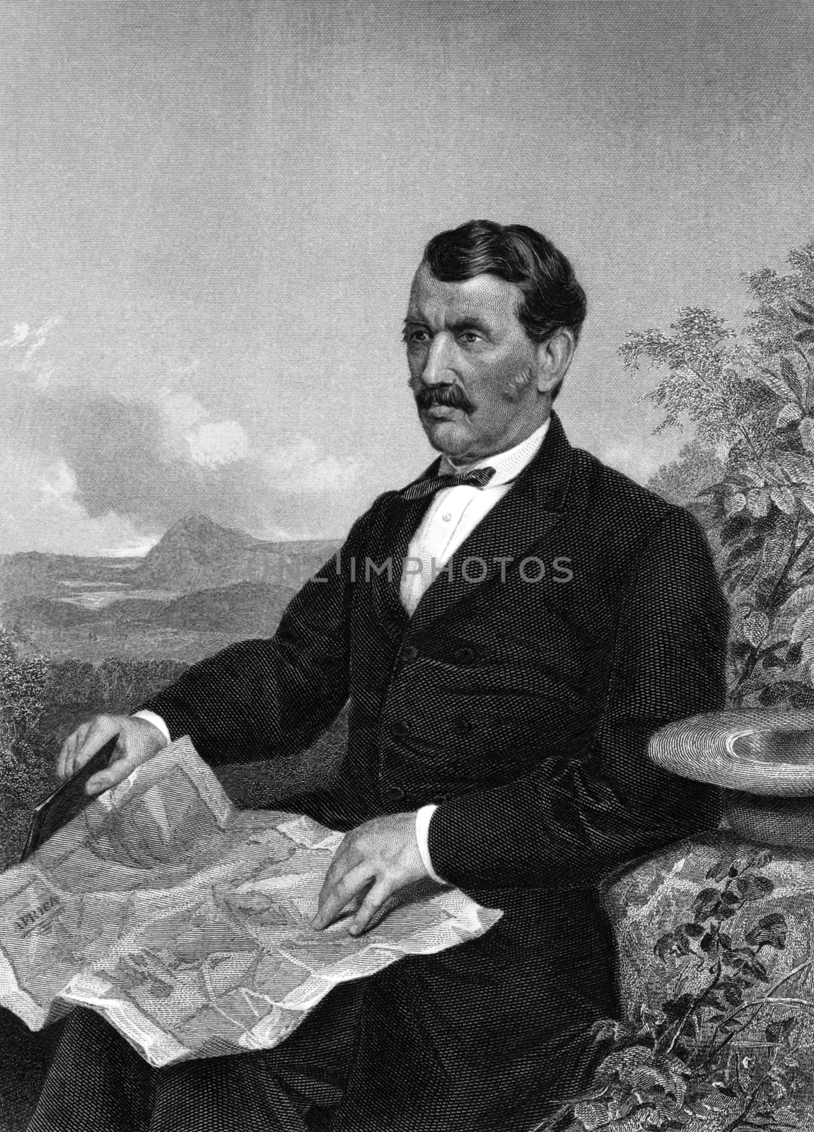 David Livingstone (1813-1873) on engraving from 1873. Scottish Congregationalist pioneer medical missionary with the London Missionary Society and an explorer in Africa. Engraved by unknown artist and published in ''Portrait Gallery of Eminent Men and Women with Biographies'',USA,1873.