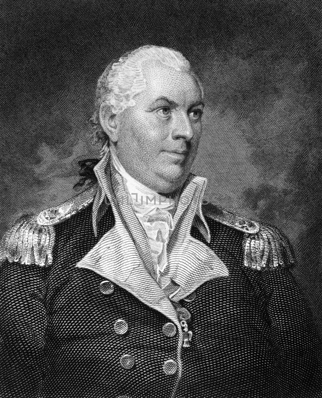 John Barry (1745-1803) on engraving from 1835. Officer in the Continental Navy during the American Revolutionary War. Engraved by J.B.Longacre and published in''National Portrait Gallery of Distinguished Americans Volume II'',USA,1835.