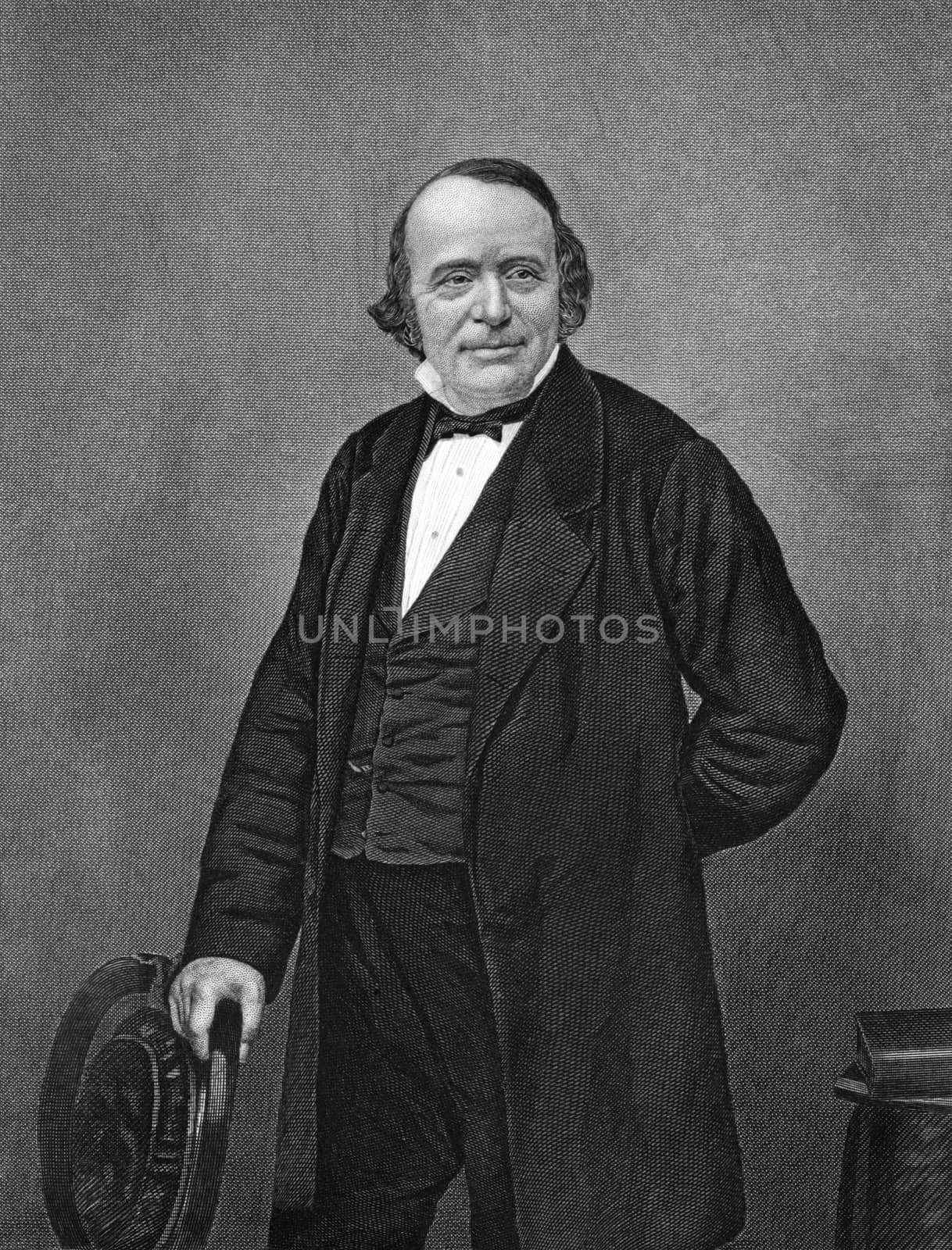 Louis Agassiz (1807-1873) on engraving from 1873. Swiss-born and European-trained biologist and geologist. Engraved by unknown artist and published in ''Portrait Gallery of Eminent Men and Women with Biographies'',USA,1873.