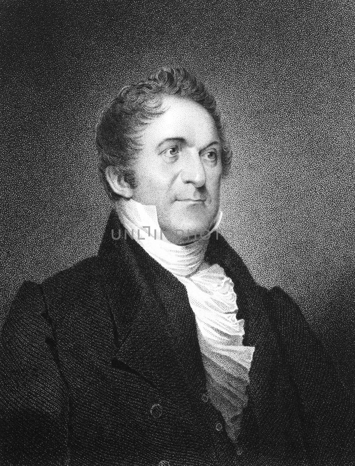 William Wirt (1772-1834) on engraving from 1834.  American author and statesman. Engraved by J.B Longacre and published in ''National Portrait Gallery of Distinguished Americans'',USA,1834.
