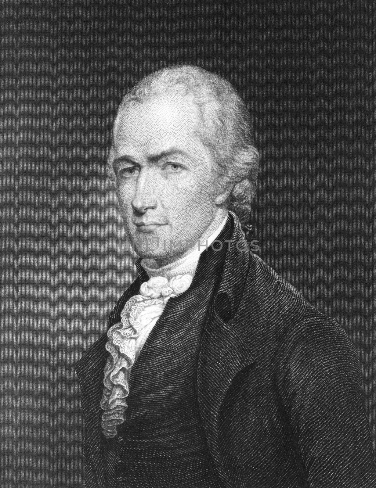 Alexander Hamilton (1755-1804) on engraving from 1835. Founding father of the United States. Engraved by E.Prudhomme and published in ''National Portrait Gallery of Distinguished Americans Volume II'',USA,1835.