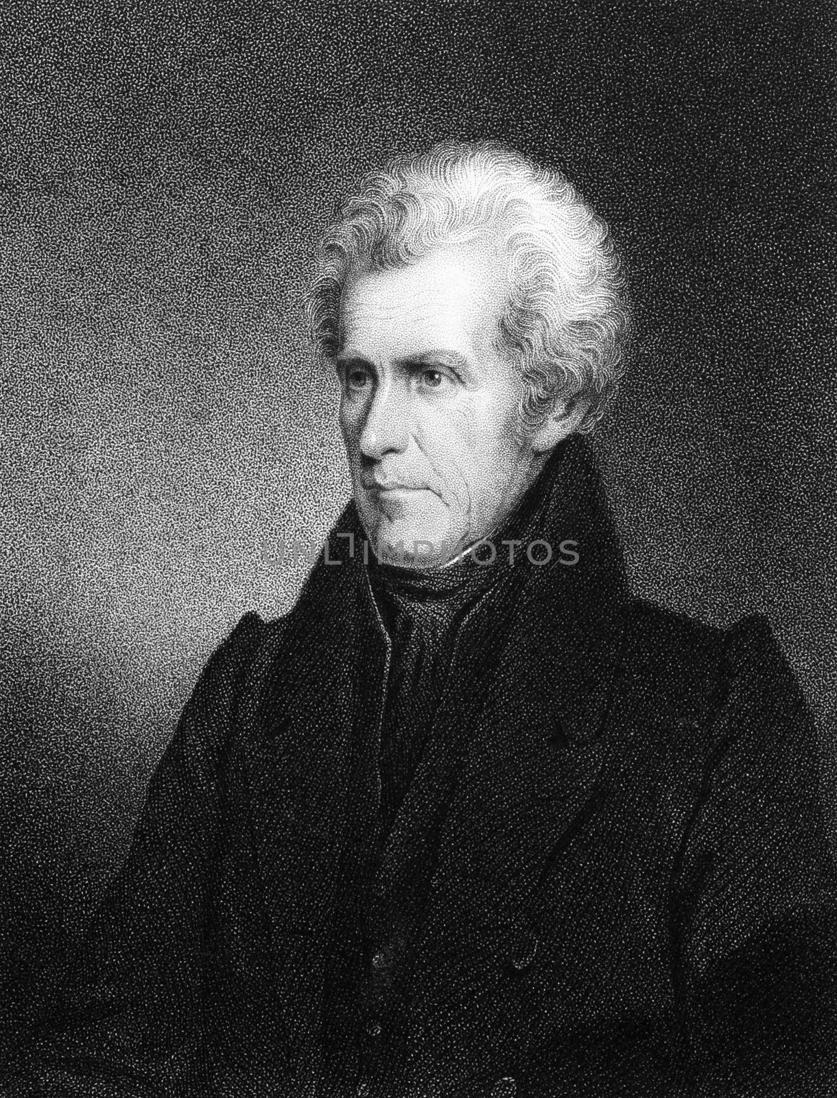 Andrew Jackson (1767-1845) on engraving from 1834. 7th President of the United States during 1829-1837. Engraved by J.B Longacre and published in ''National Portrait Gallery of Distinguished Americans'',USA,1834.