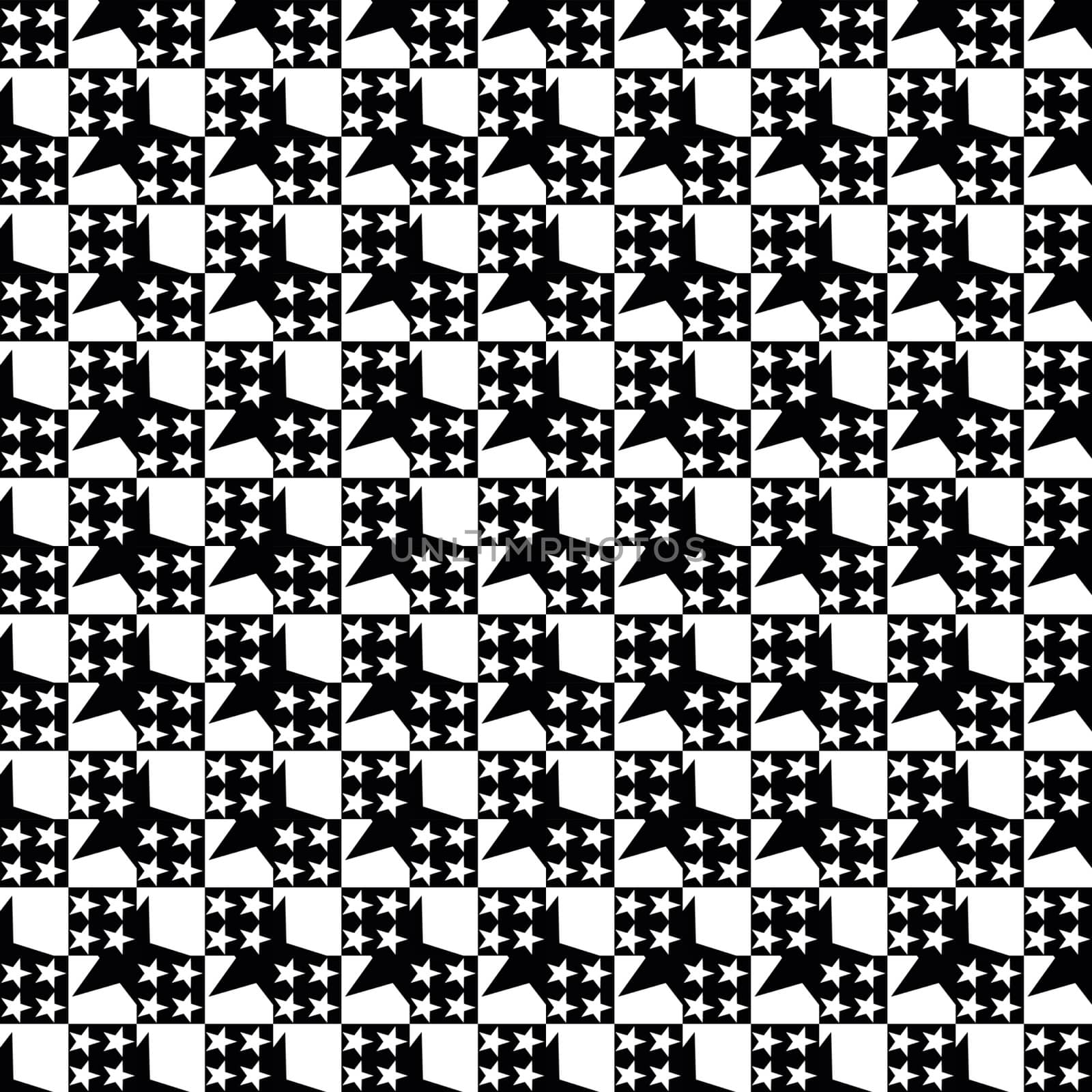 Digital computer graphic - abstraction seamless background with a stars in a black - white colors for design.