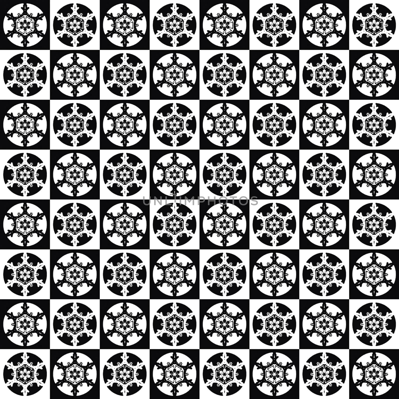 Digital computer graphic - decorative seamless ornament with a snowflakes for design.