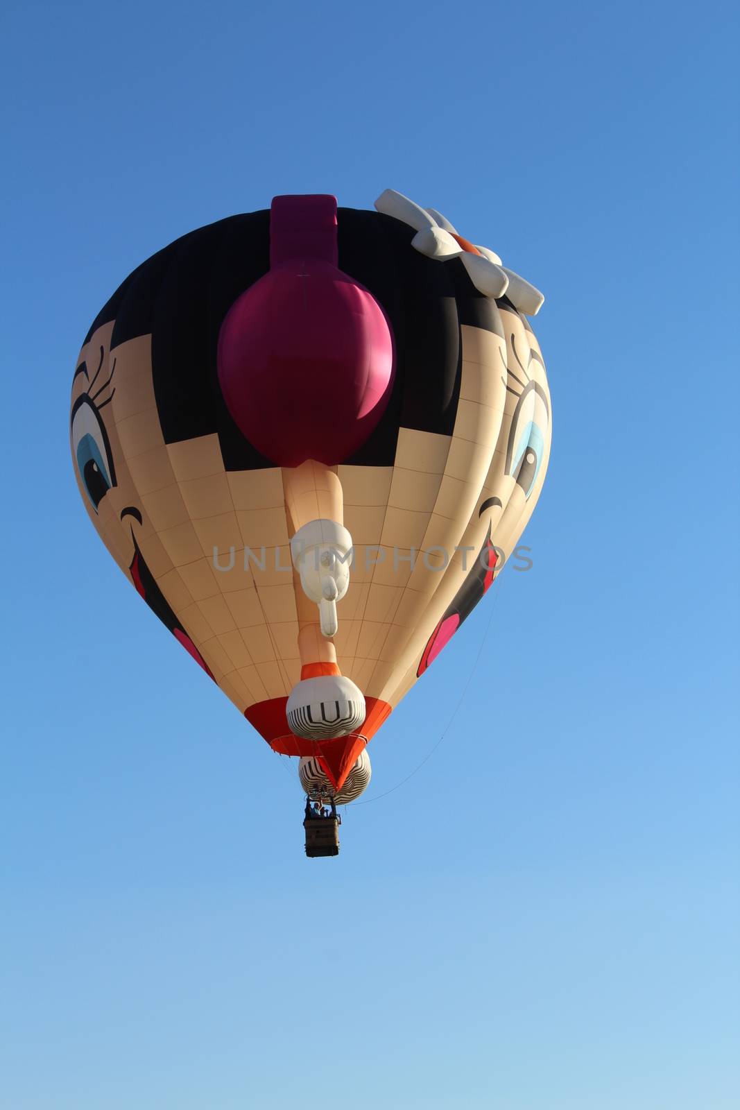 Ferrara, Italia - September 14, 2014: The photo was made at the Ballons Festival at Ferrara on september 14, 2014.A hot air balloon gets up in the sky