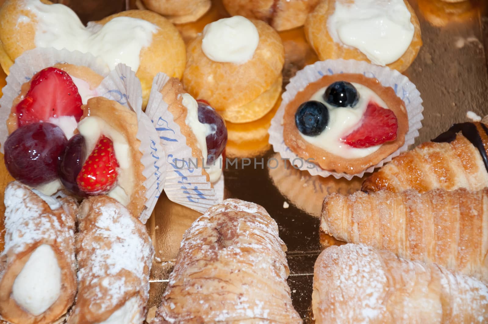 background of raw and tasty pastries 