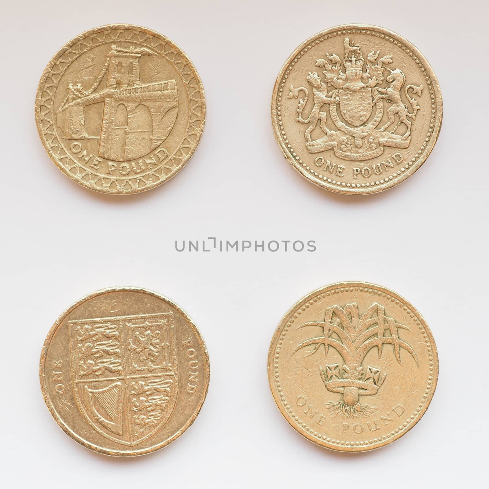 One Pound coin currency of the United Kingdom