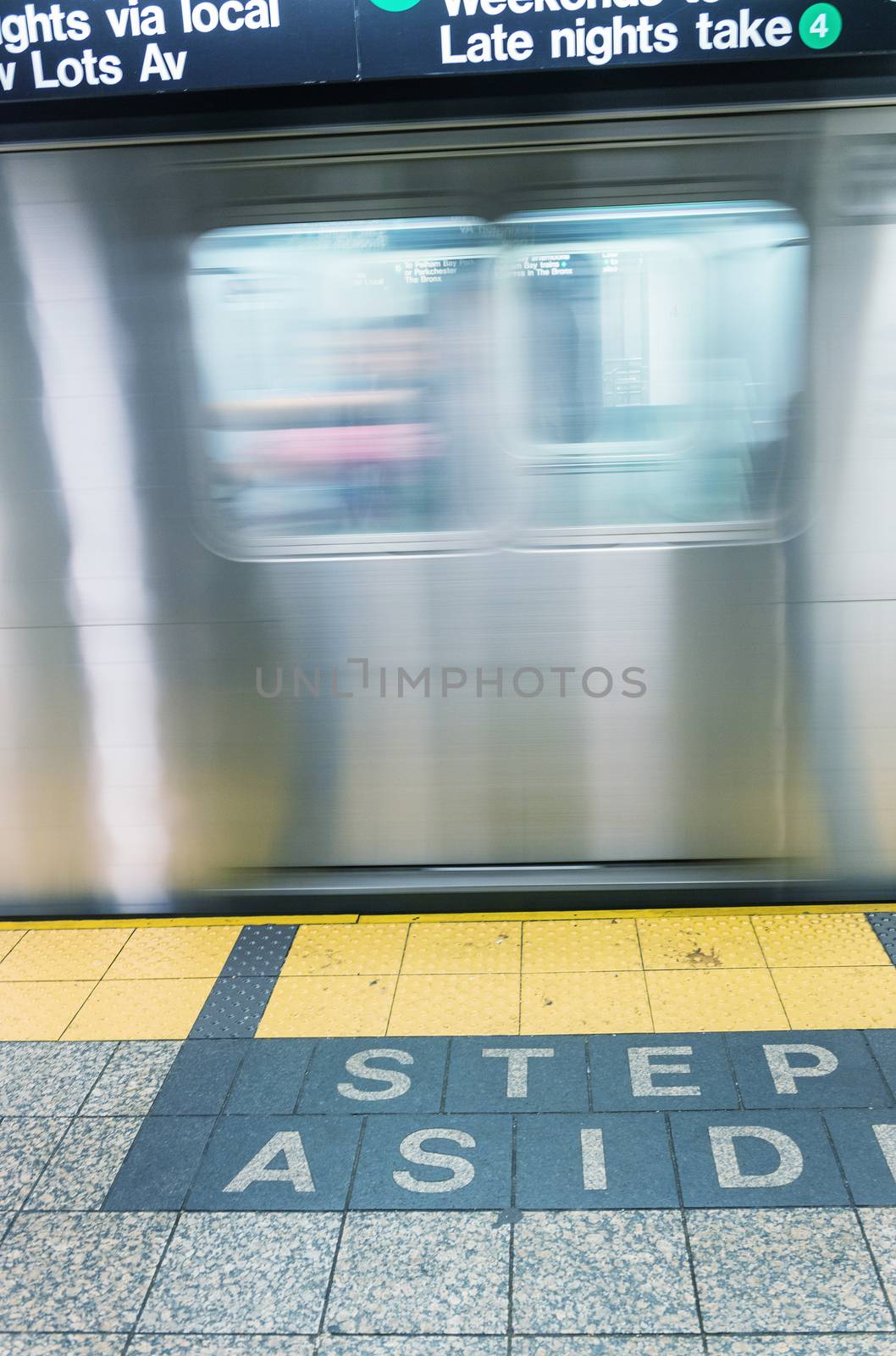 Step aside text inside New York subway by jovannig