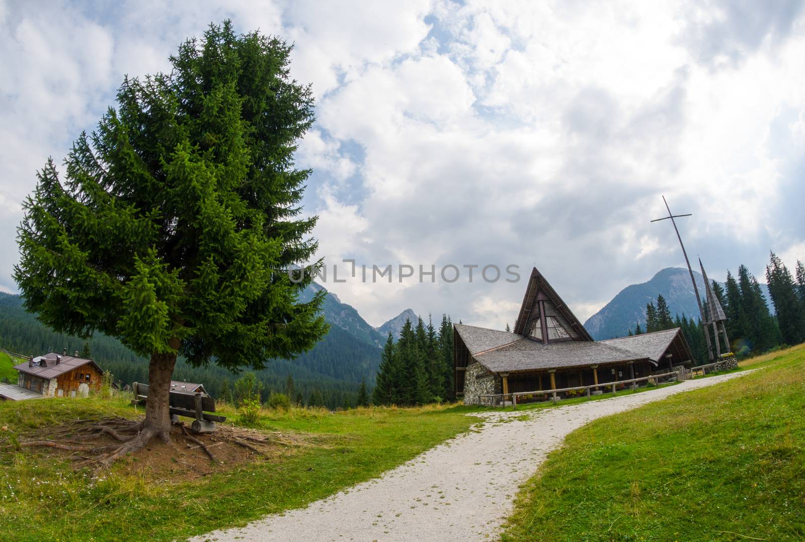 Small mountain church on Dolomites, Italy by jovannig