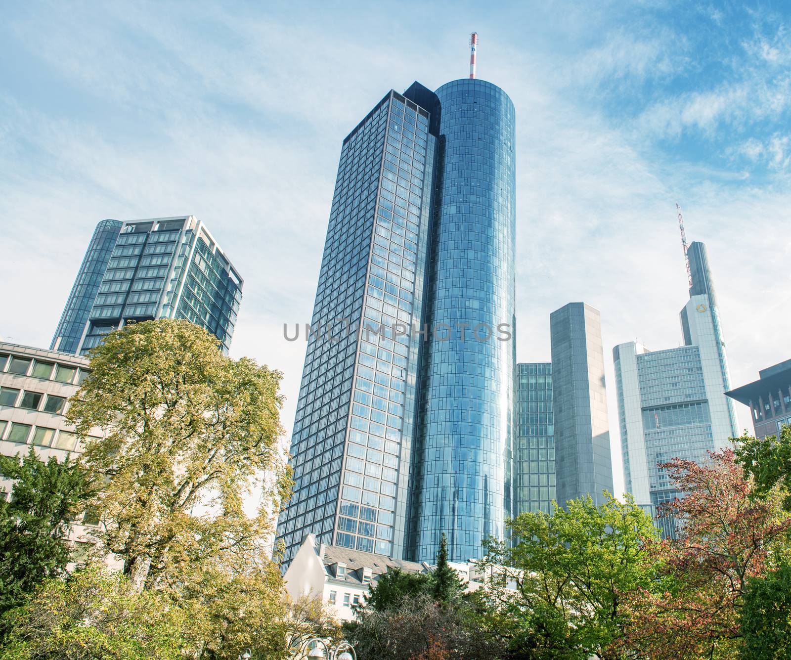 Modern skyline of Frankfurt, Germany financial business district by jovannig
