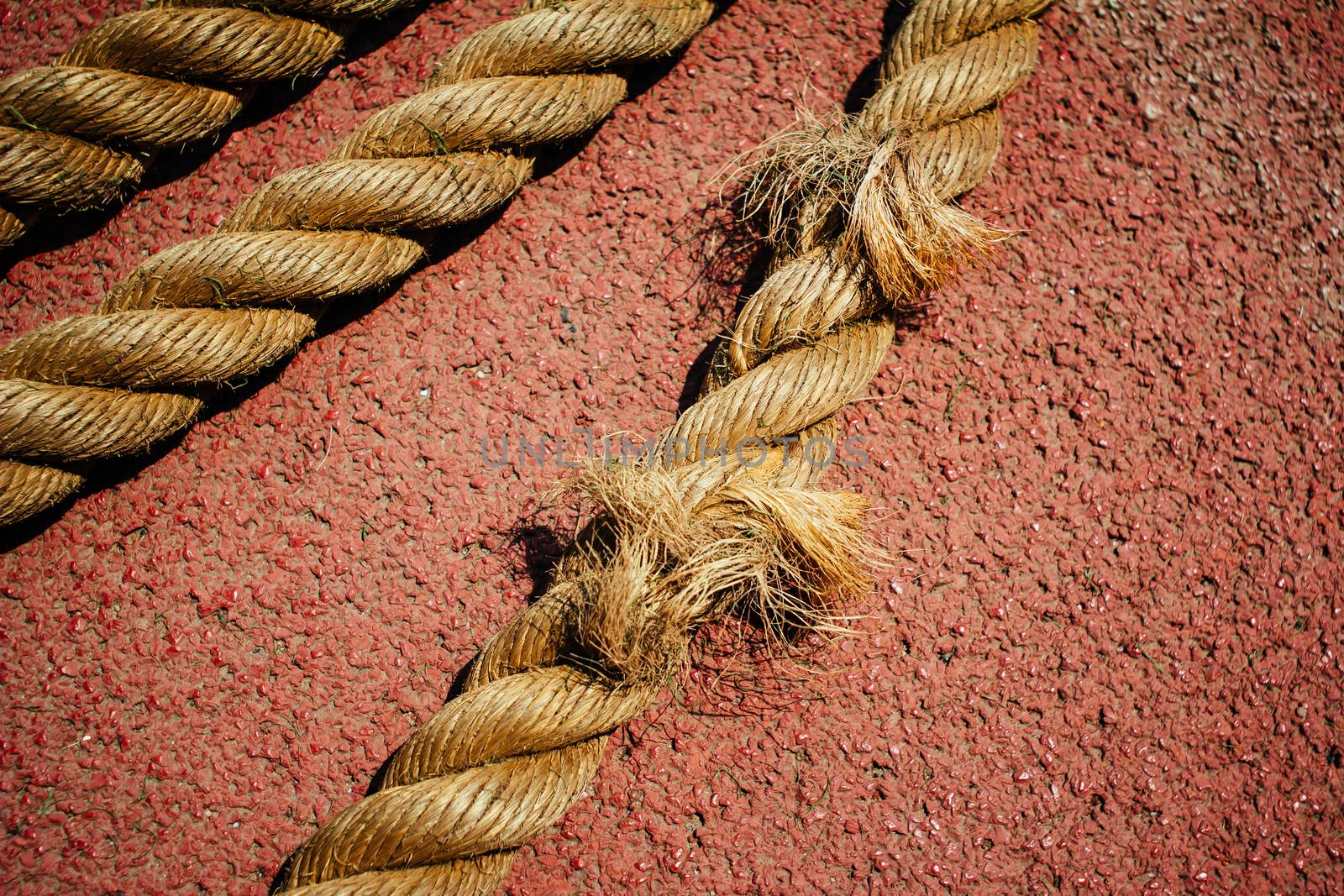 Rope on the runway of sports field