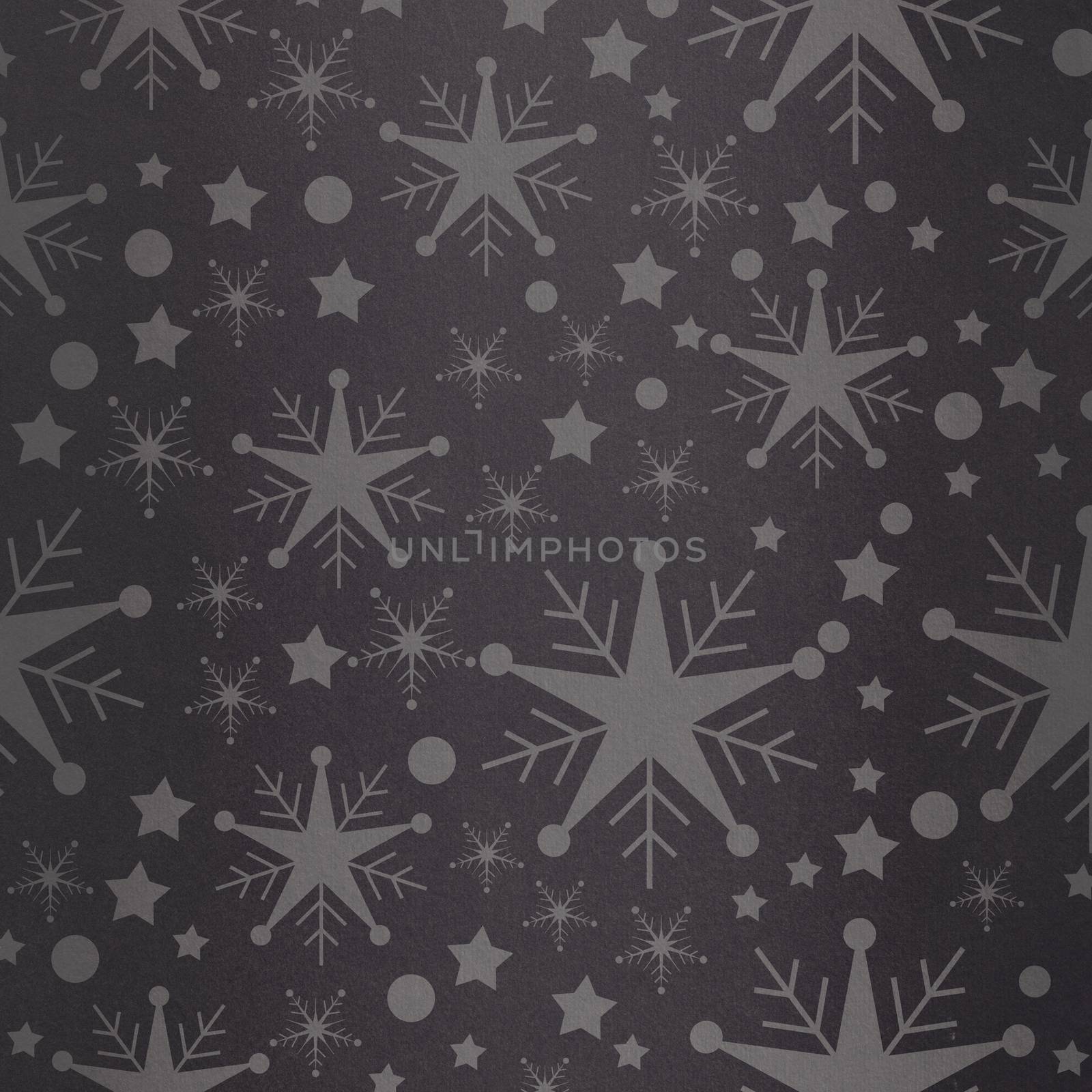 Snowflake pattern against grey vignette