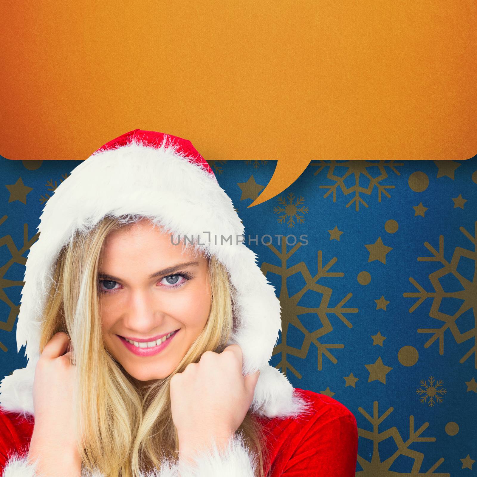 Composite image of pretty girl smiling in santa outfit by Wavebreakmedia