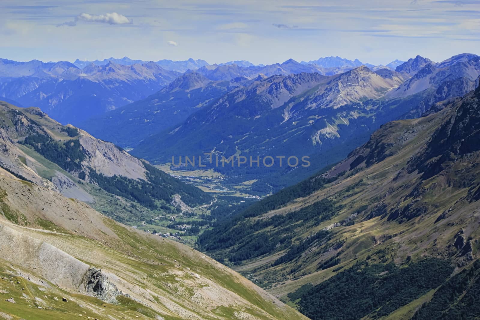 Alps mountains as viewed from Galibier pass, France