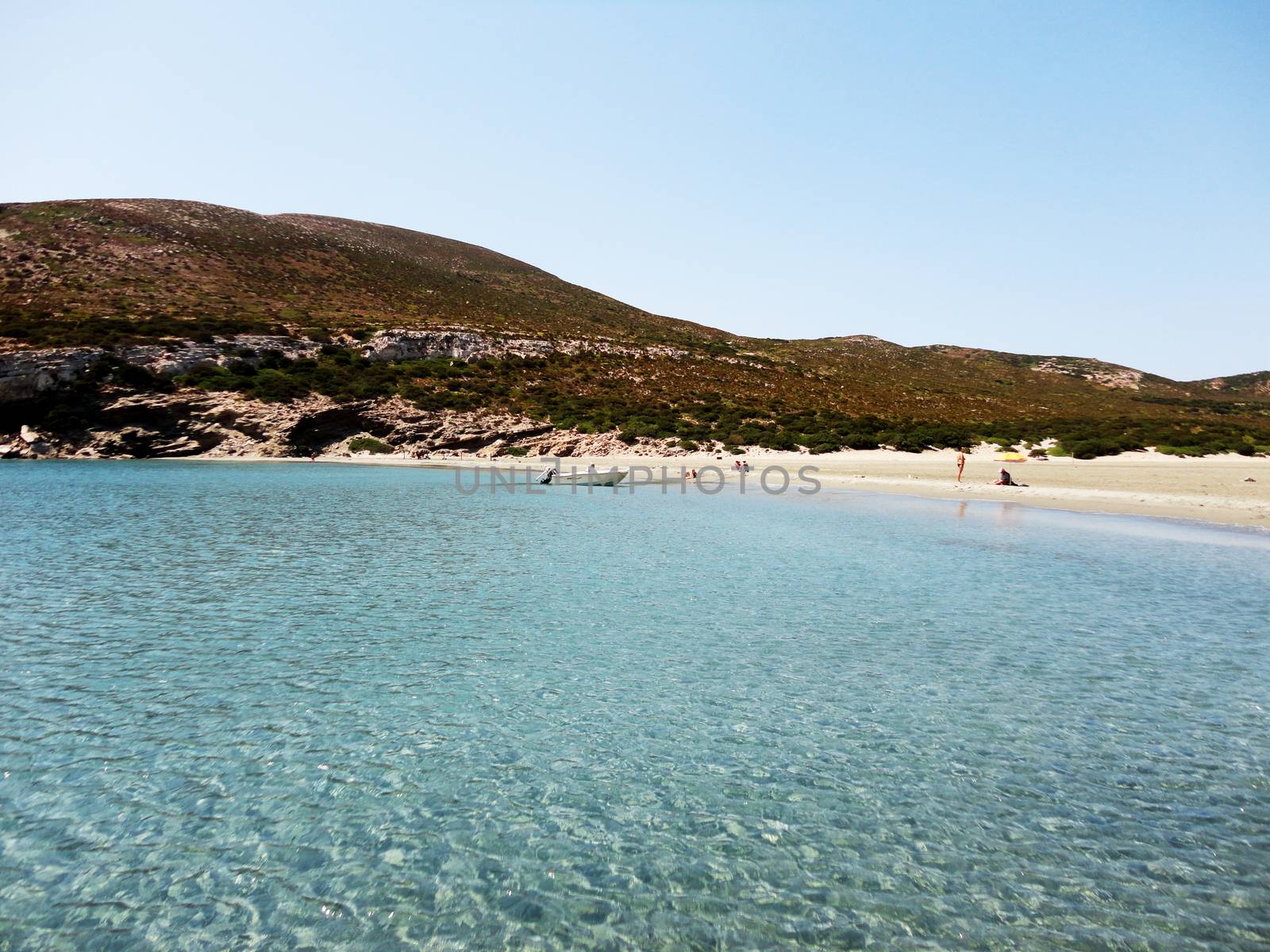 Distant view of a beach in Despotiko Island, Greece.

Picture taken on September 1, 2011.