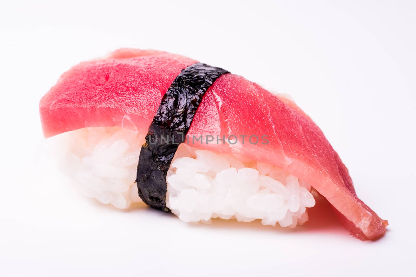 tuna fish sushi isolated on white background 