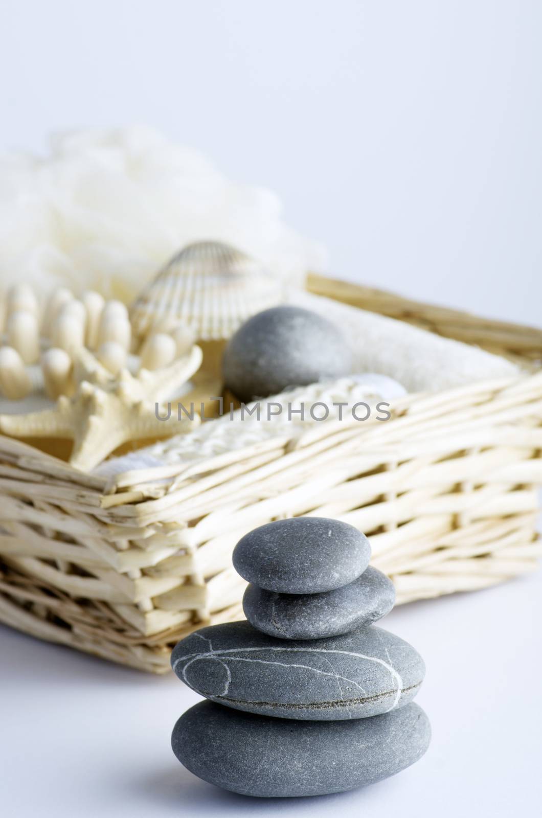 health spa setting over white background  by dolnikow
