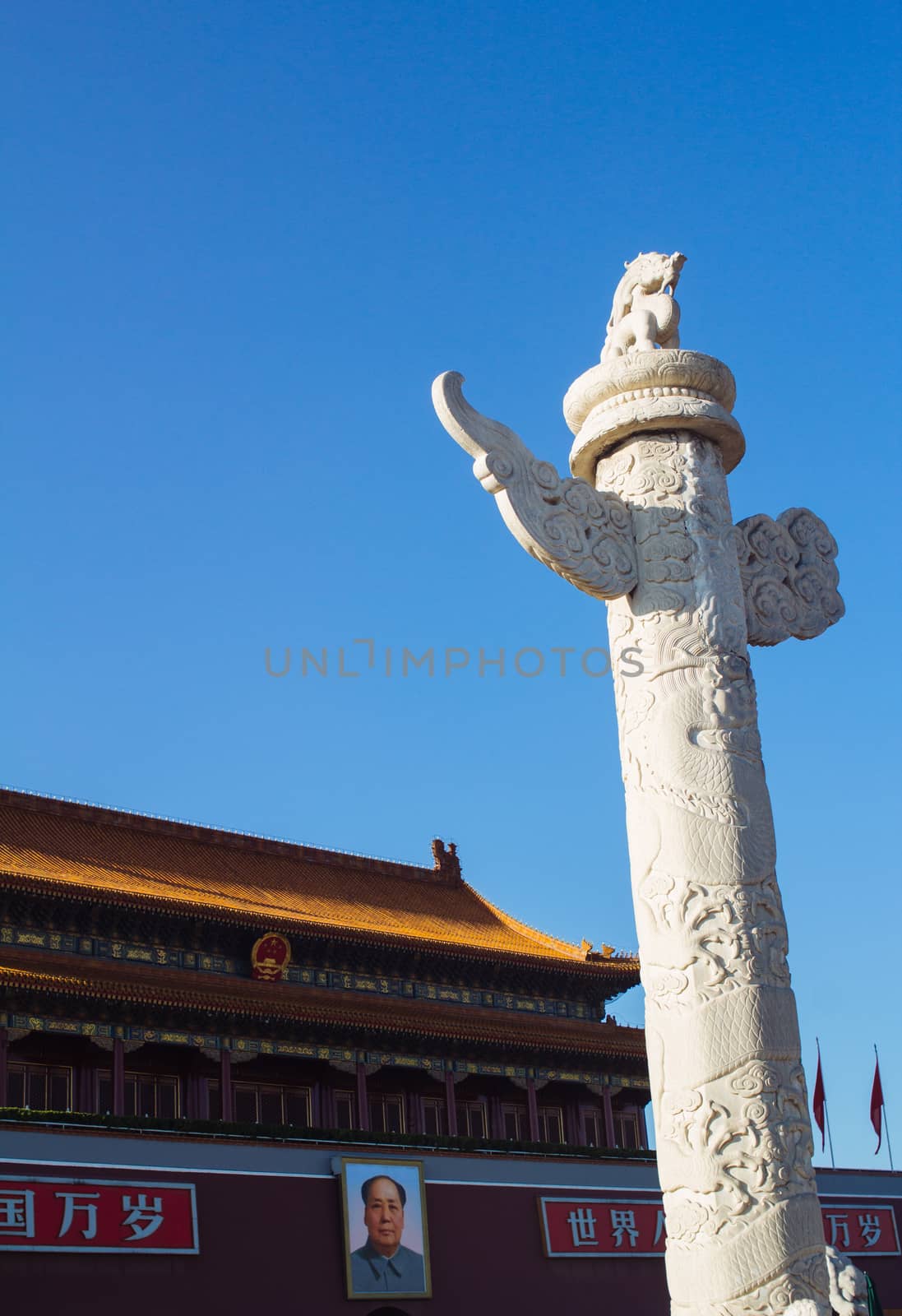 ornamental columns and Tiananmen,Beijing