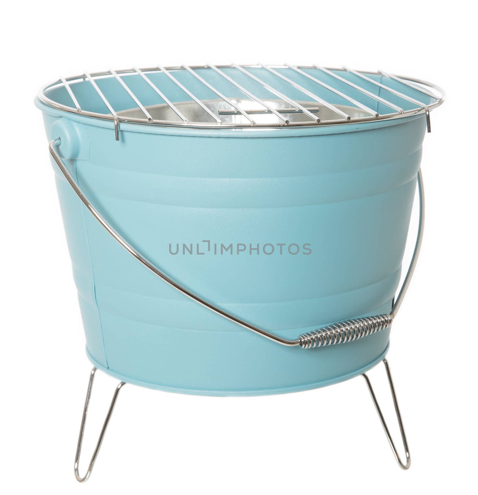 Light Blue Barbecue Grill isolated on white background