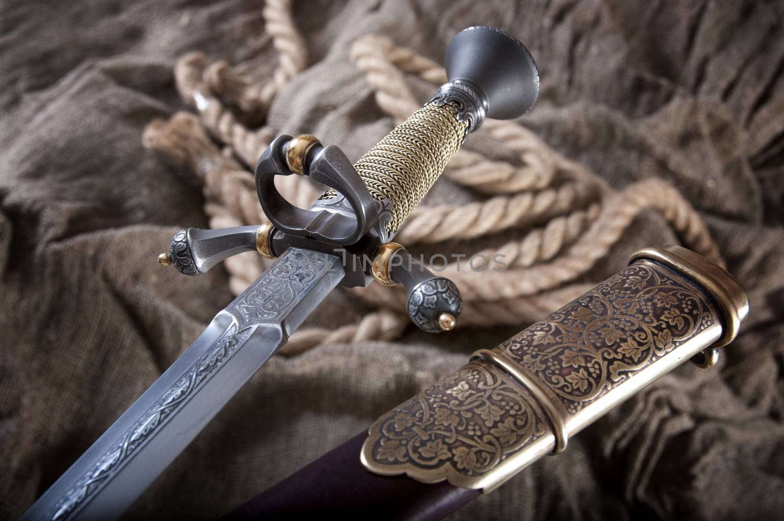 smart dagger of the medieval soldier. It was used for hunting