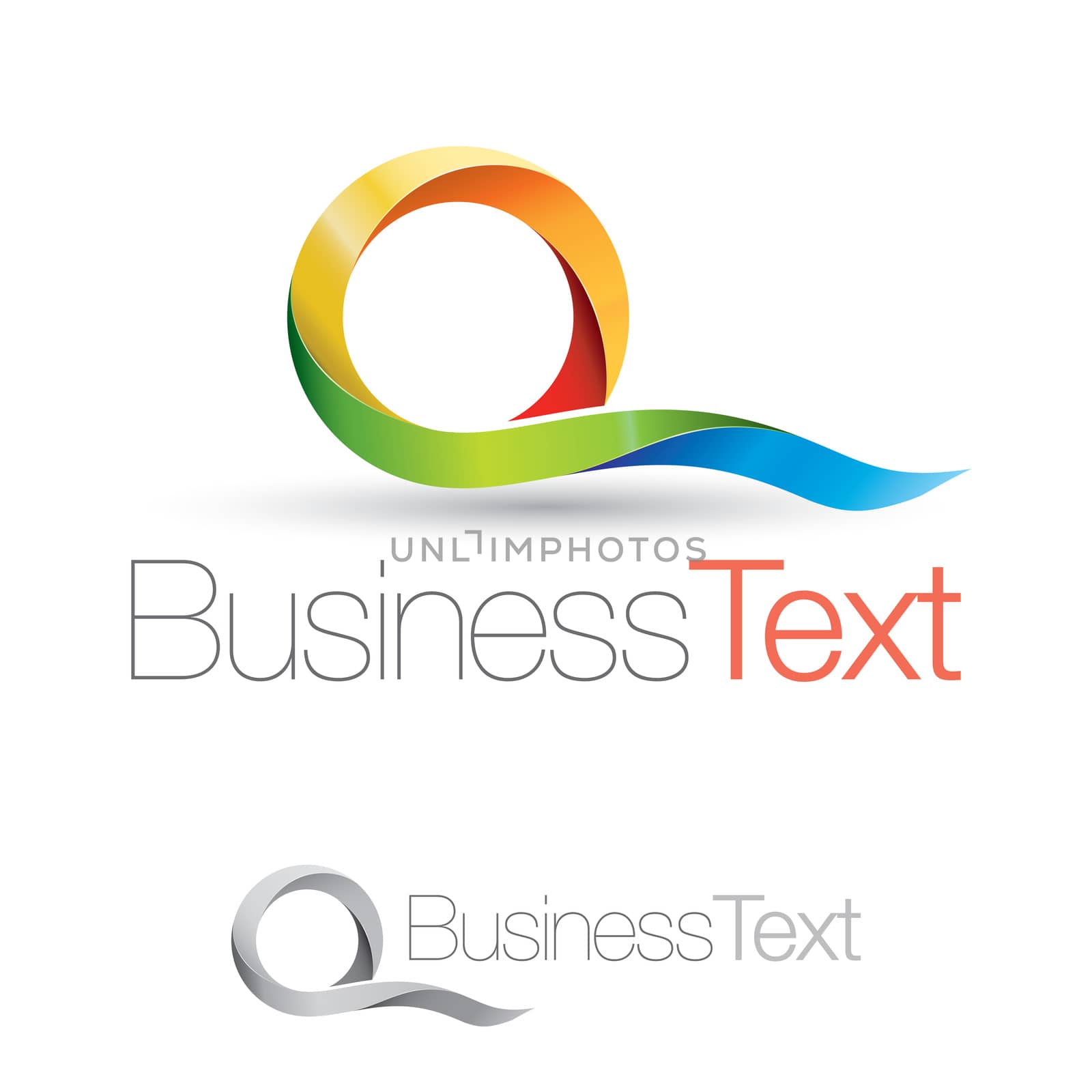 Abstract business icon with colorful and stylized letter Q