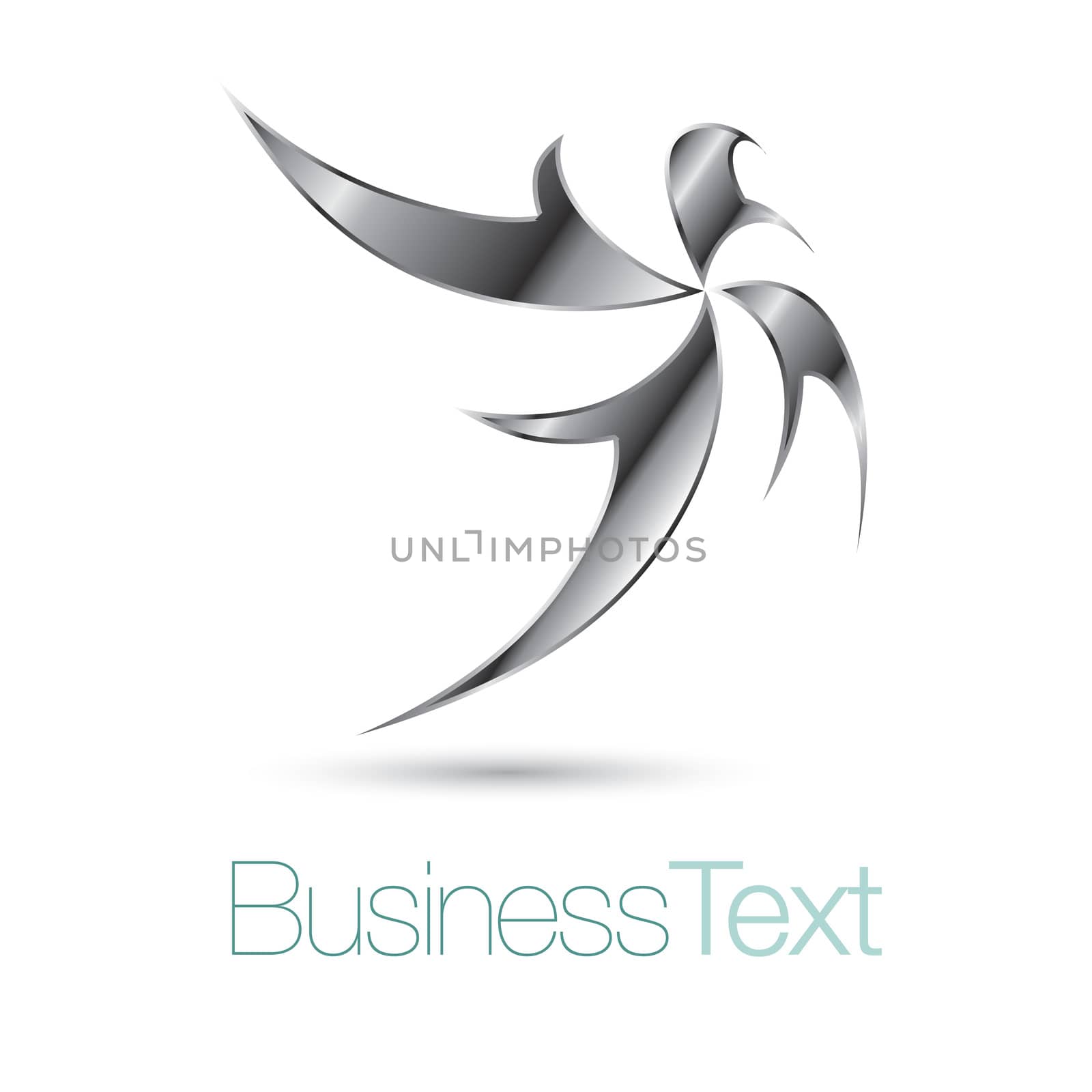 Abstract and stylized silver star business icon
