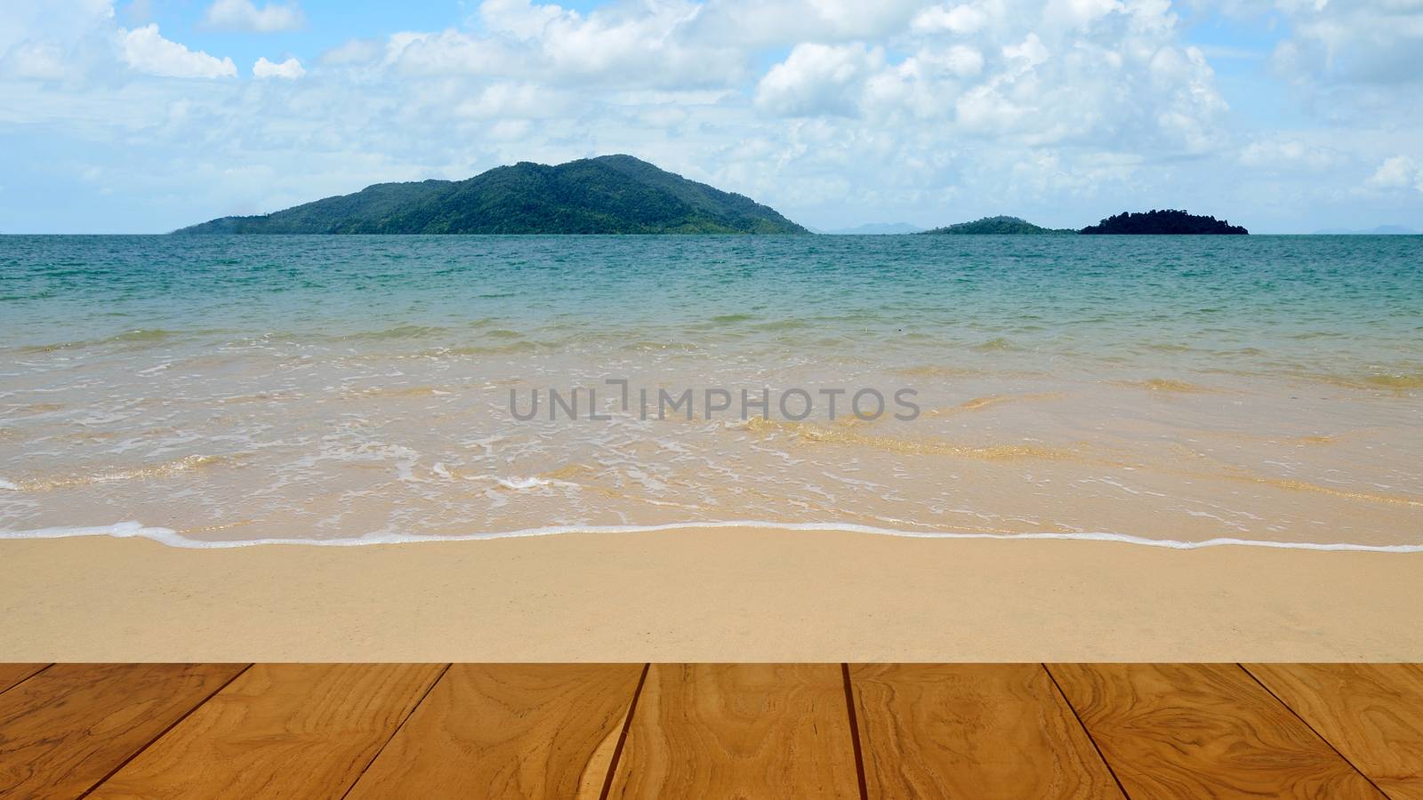 Summer time concept, Nice beach and deck by pixbox77