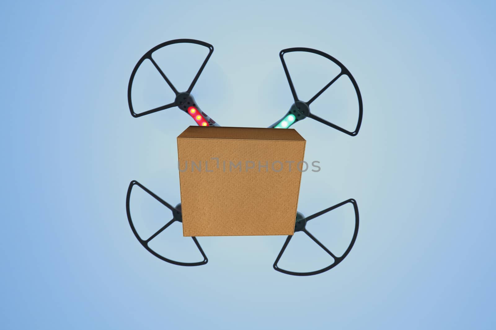 Air drone carrying carton box for fast delivery concept