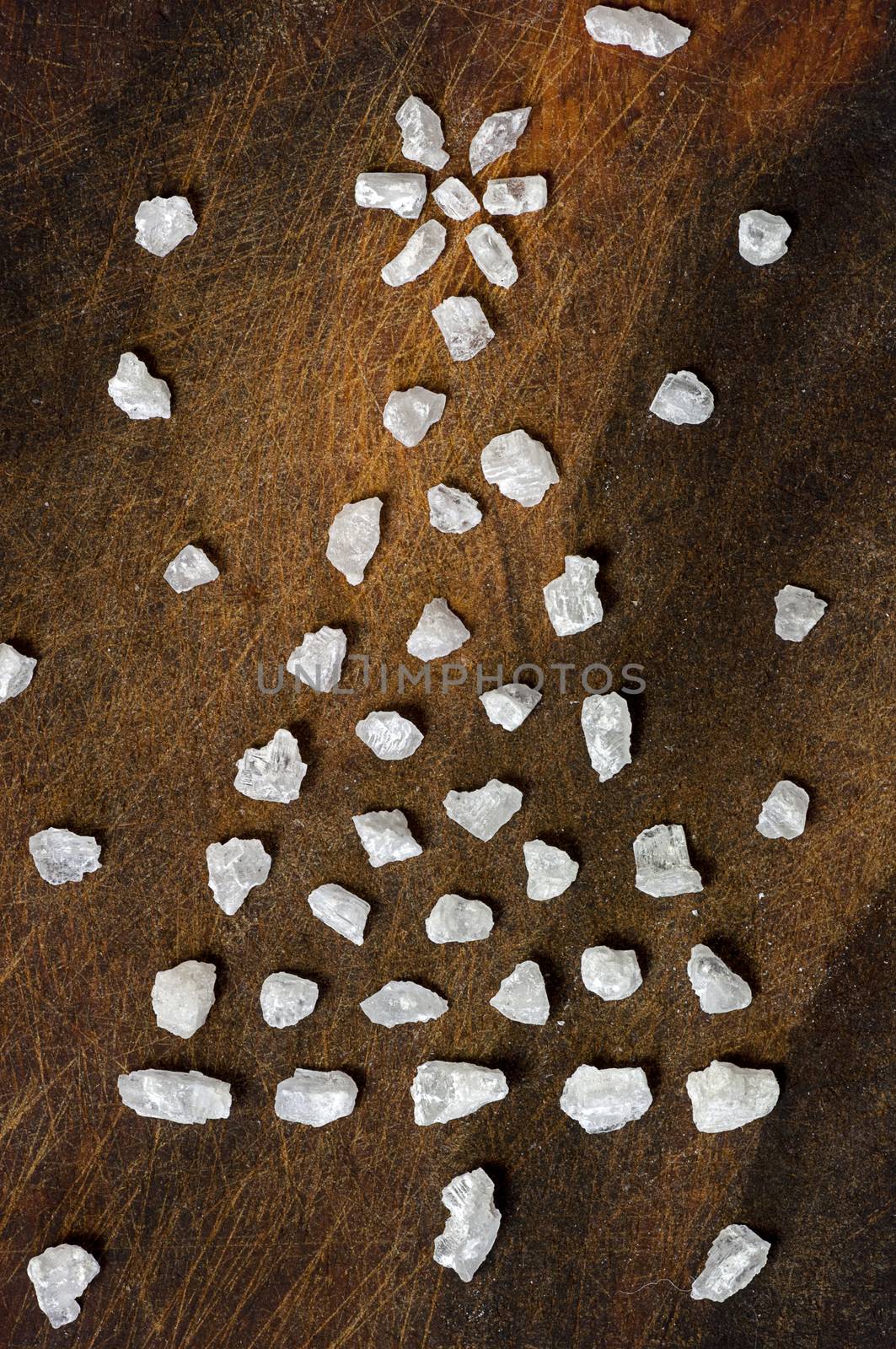 Christmas tree with star made of large crystals of sea salt