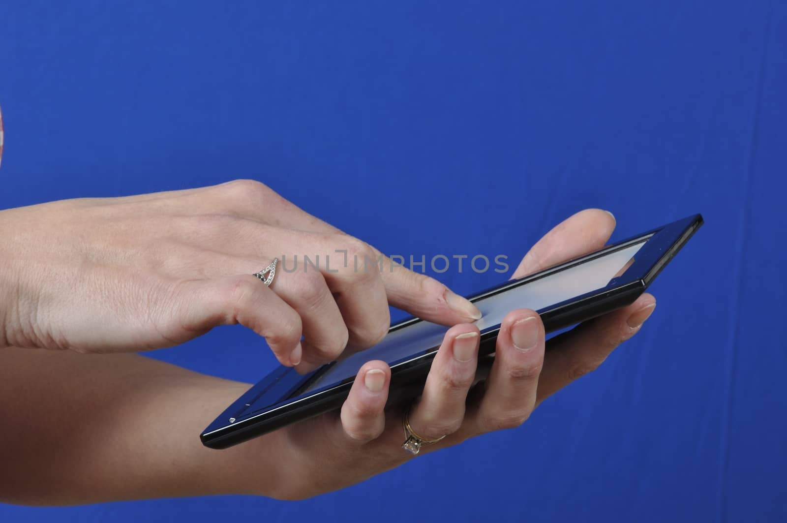  Woman with an e-book reader
