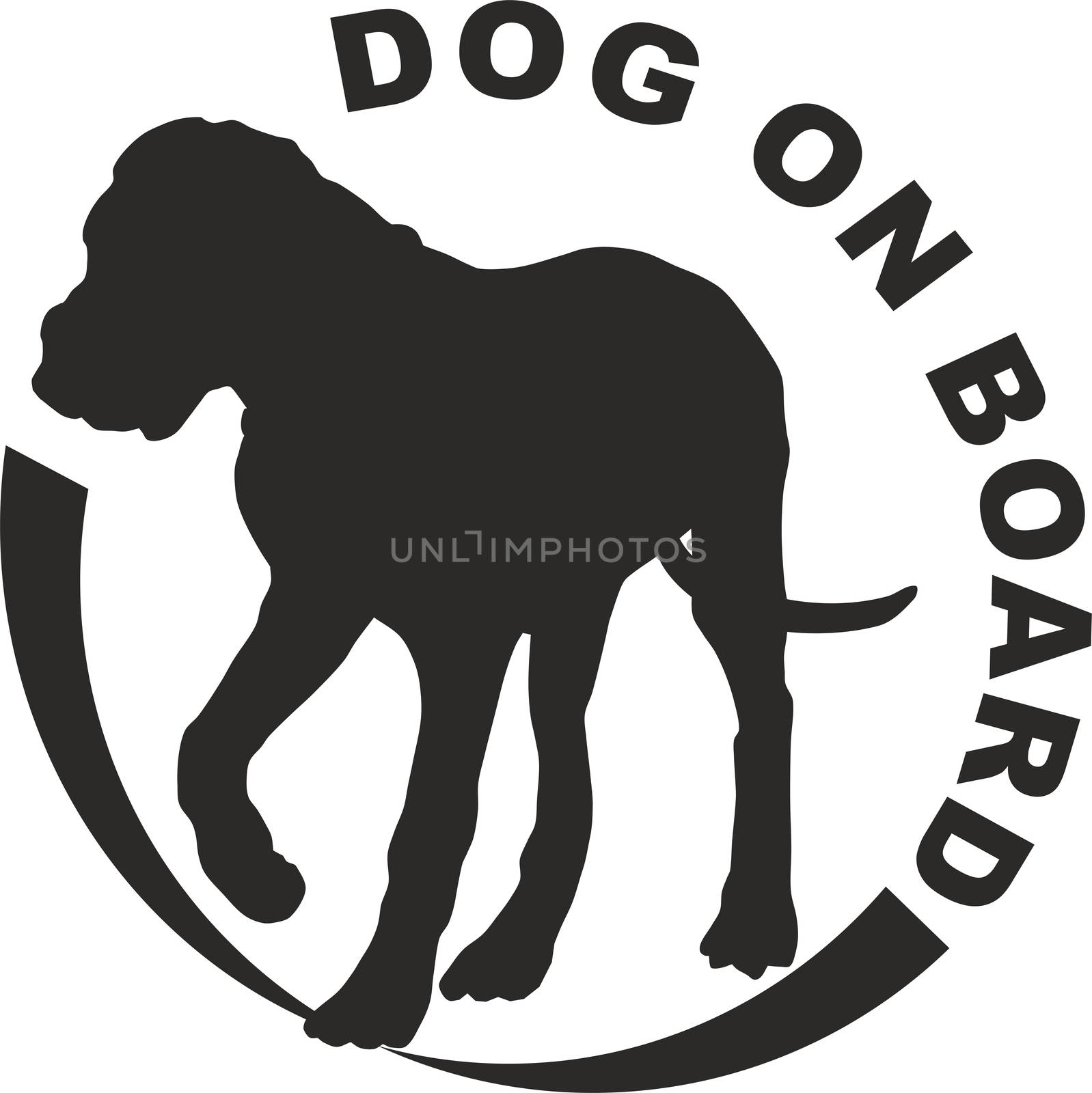 Illustration symbol dog on board