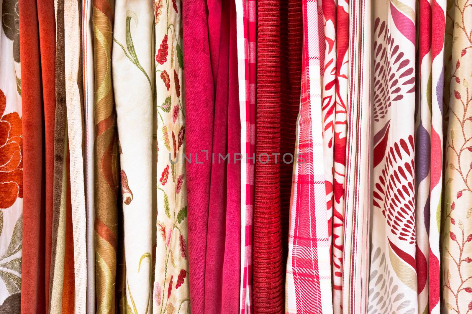 Selection of colorful fabrics as a background