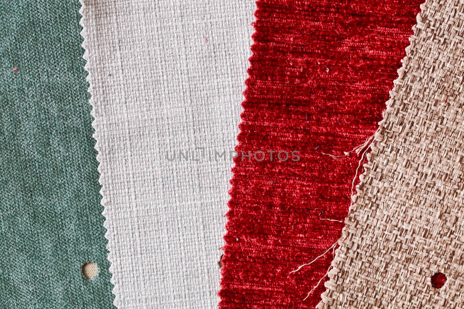 Selection of fabrics as a background image