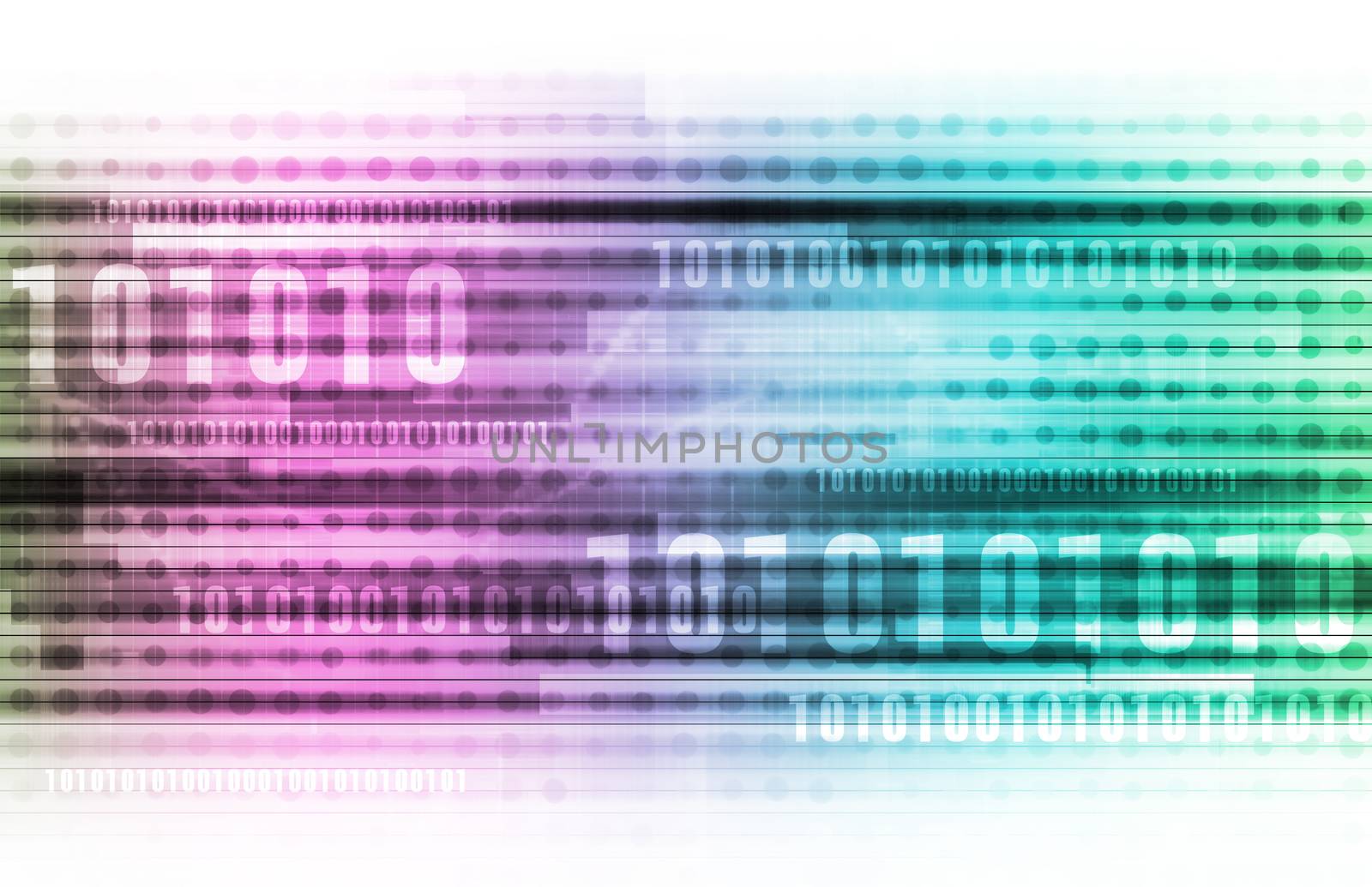 Abstract Information Background with Binary Code Art