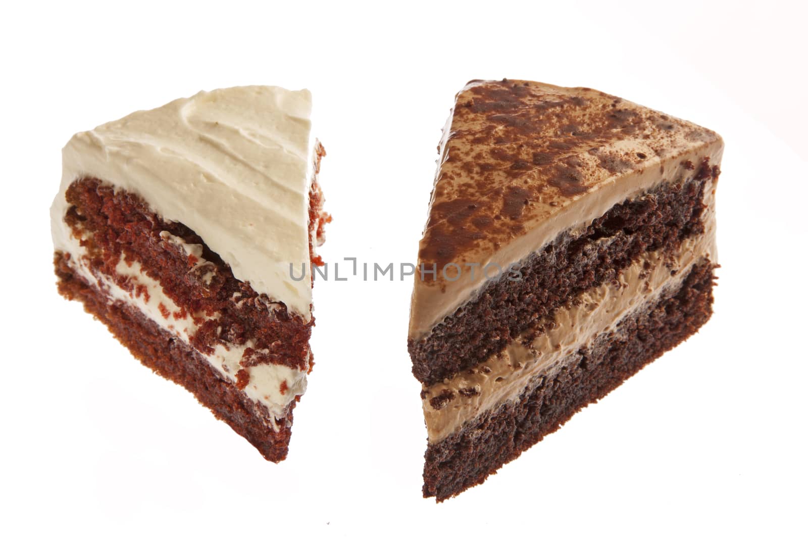 Chocolate and Cheese cake slices by haiderazim