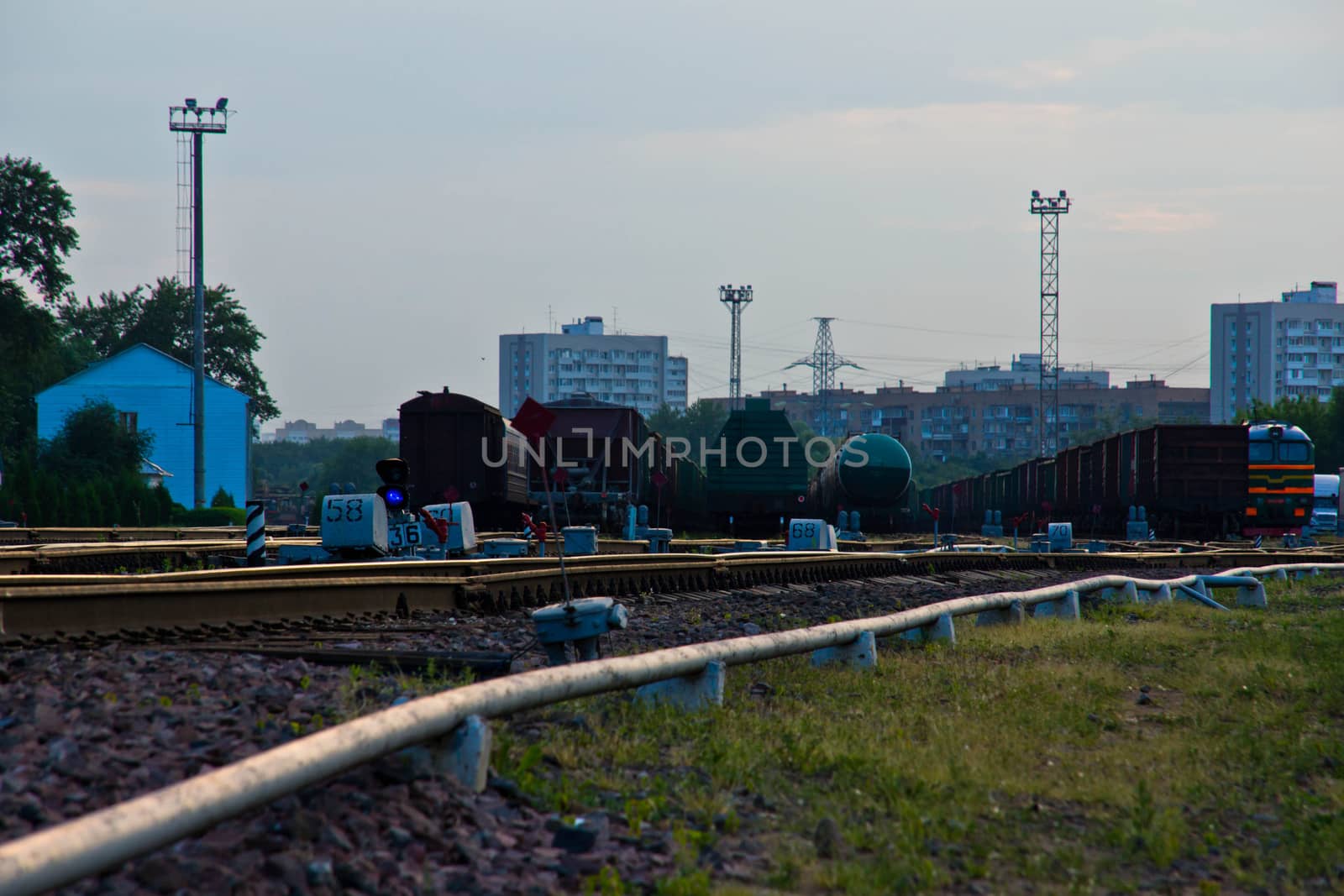 train depot with trains and locomotives by MskPhotoLife