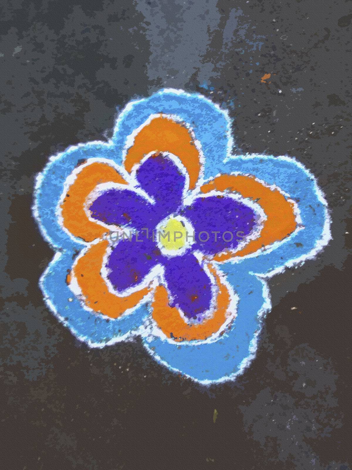 Rangoli which is drawn in front of house by using color powder. by yands