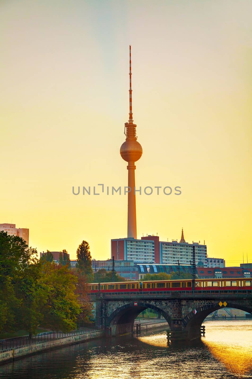 Berlin, Germany cityscape early in the morning