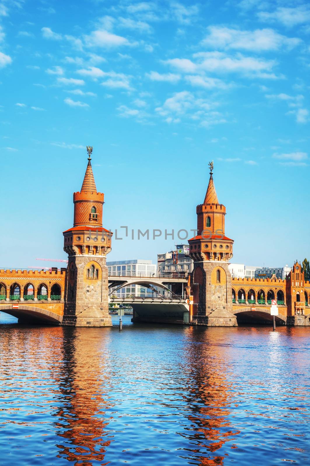 Oberbaum bridge in Berlin, Germany on a sunny day