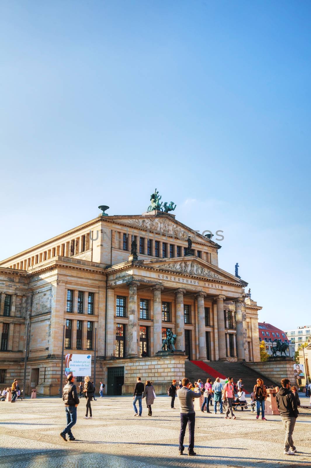 BERLIN - OCTOBER 4: Concert hall (Konzerthaus) at Gendarmenmarkt square on October 4, 2014 in Berlin, Germany. It's a concert hall situated on the Gendarmenmarkt square in the central Mitte district of Berlin.