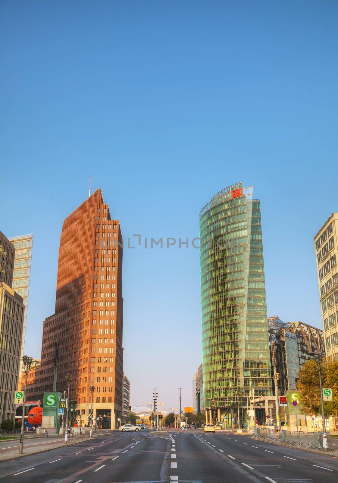 BERLIN - OCTOBER 5, 2014: Potsdamer Platz on October 5, 2014 in Berlin, Germany. It's an important public square and traffic intersection in the centre of Berlin.