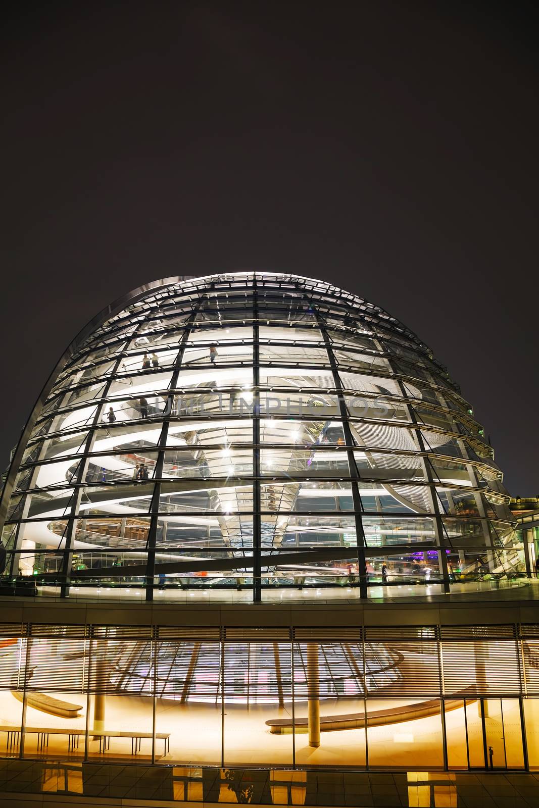 BERLIN - OCTOBER 2, 2014: Reichstag dome on October 2, 2014 in Berlin, Germany. It's a historical edifice constructed to house the Imperial Diet of the German Empire.