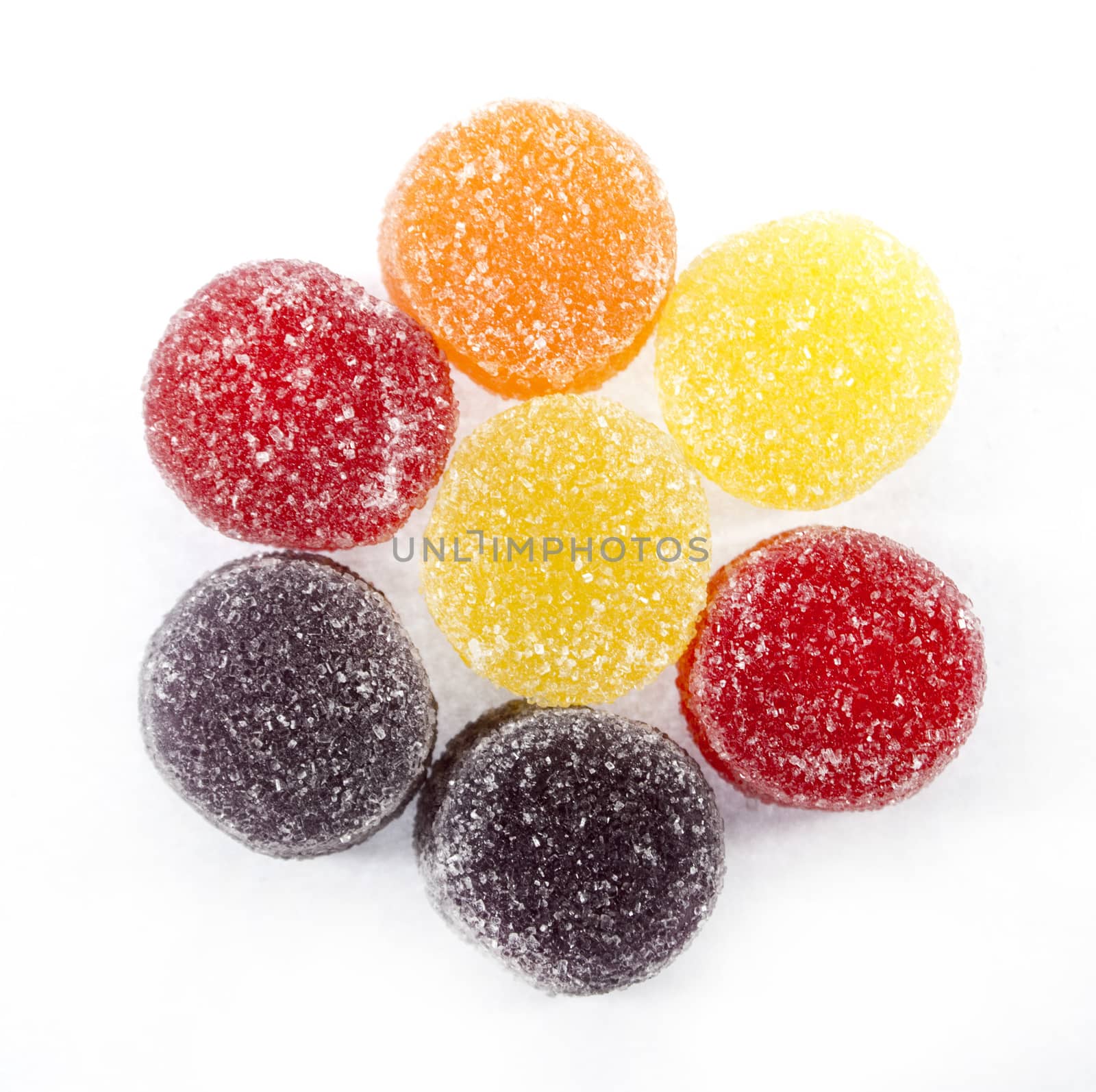 Colorful candies sweets background.