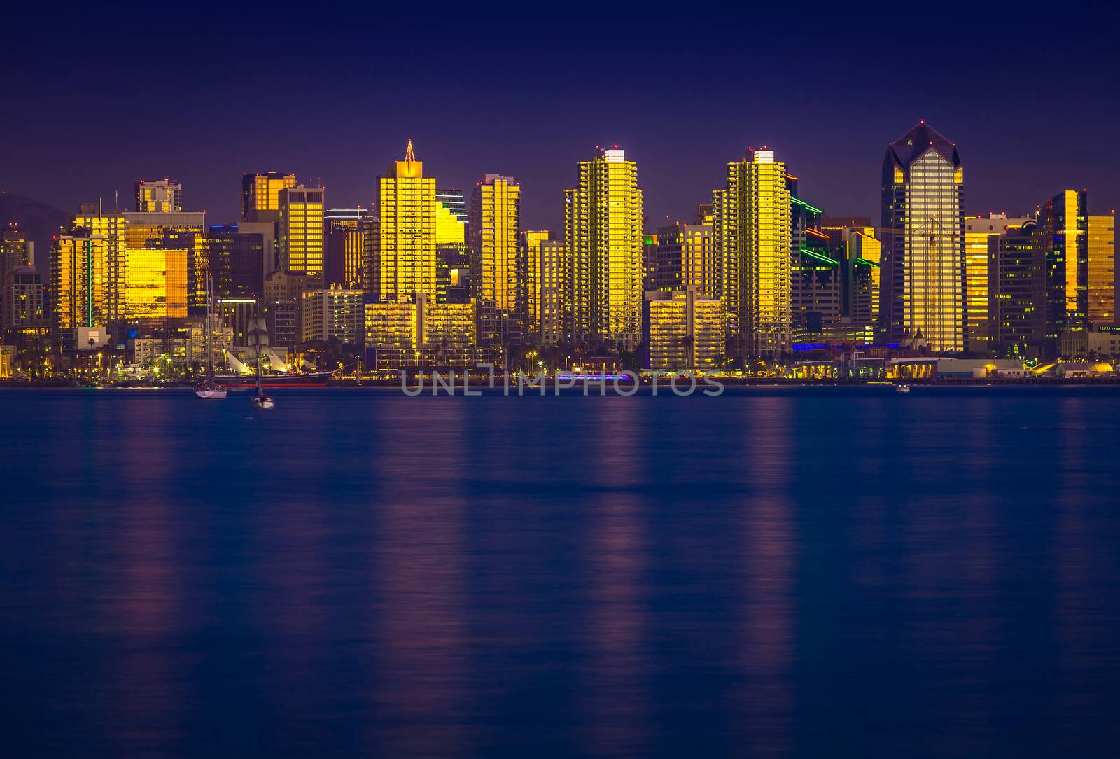 Glowing San Diego Skyline by Creatista