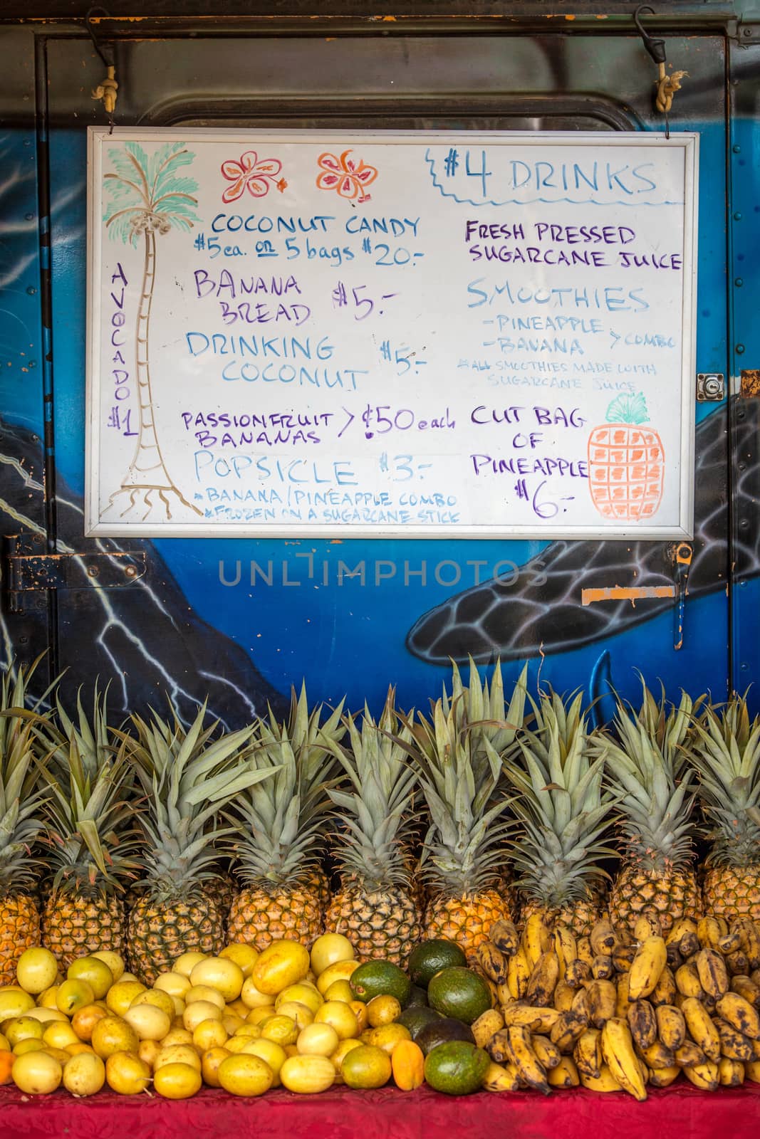 Roadside Fruit Stand in Maui by Creatista