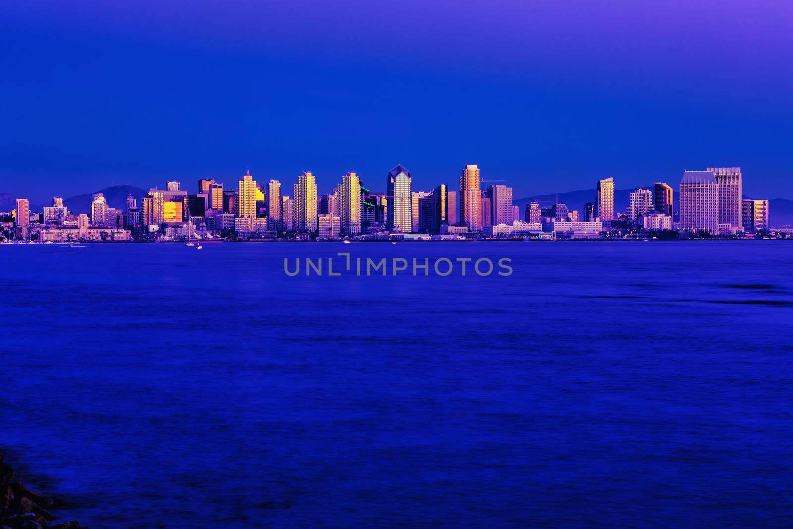 San Diego Skyline at Sundown from Harbor Island