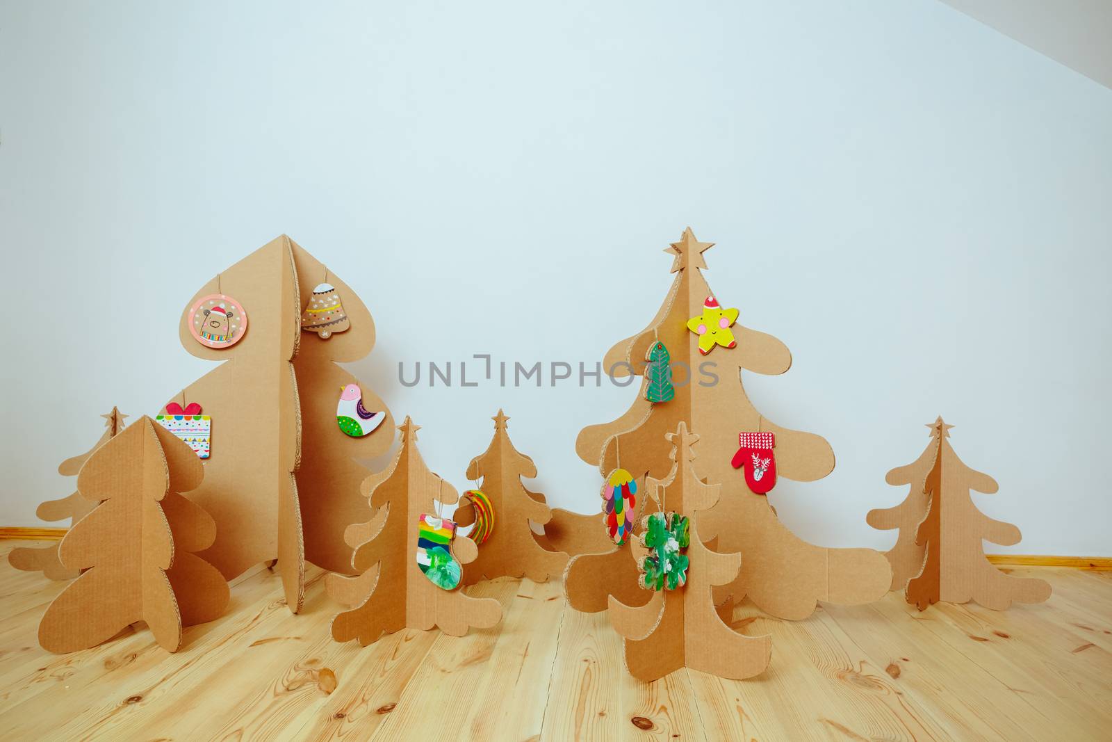 Christmas Tree Made Of Cardboard. Unique Trees. New Year