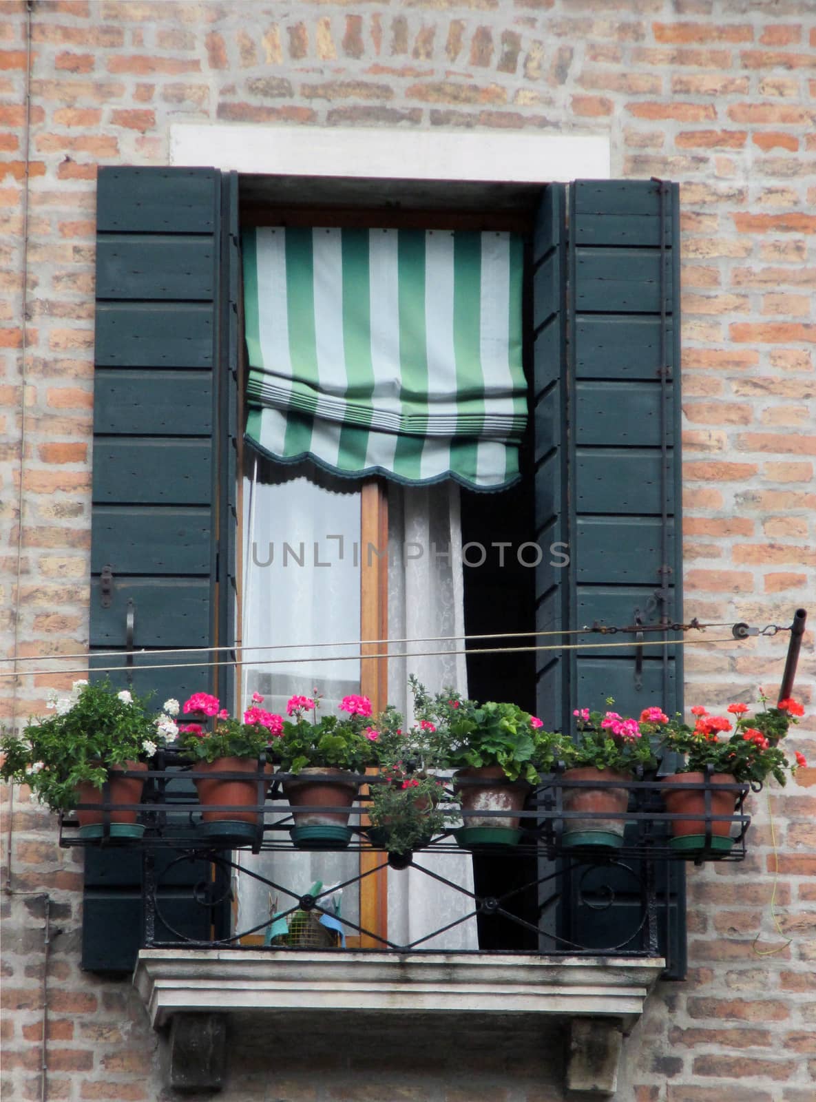 Old  window with shutters, beautiful background for a card.