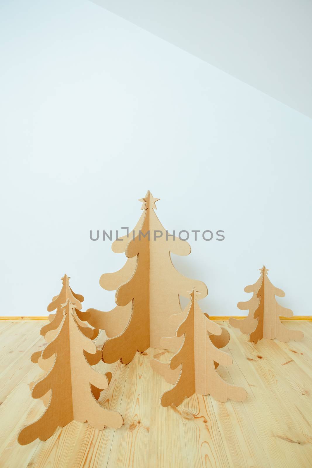 Christmas Tree Made Of Cardboard. Unique Trees. New Year