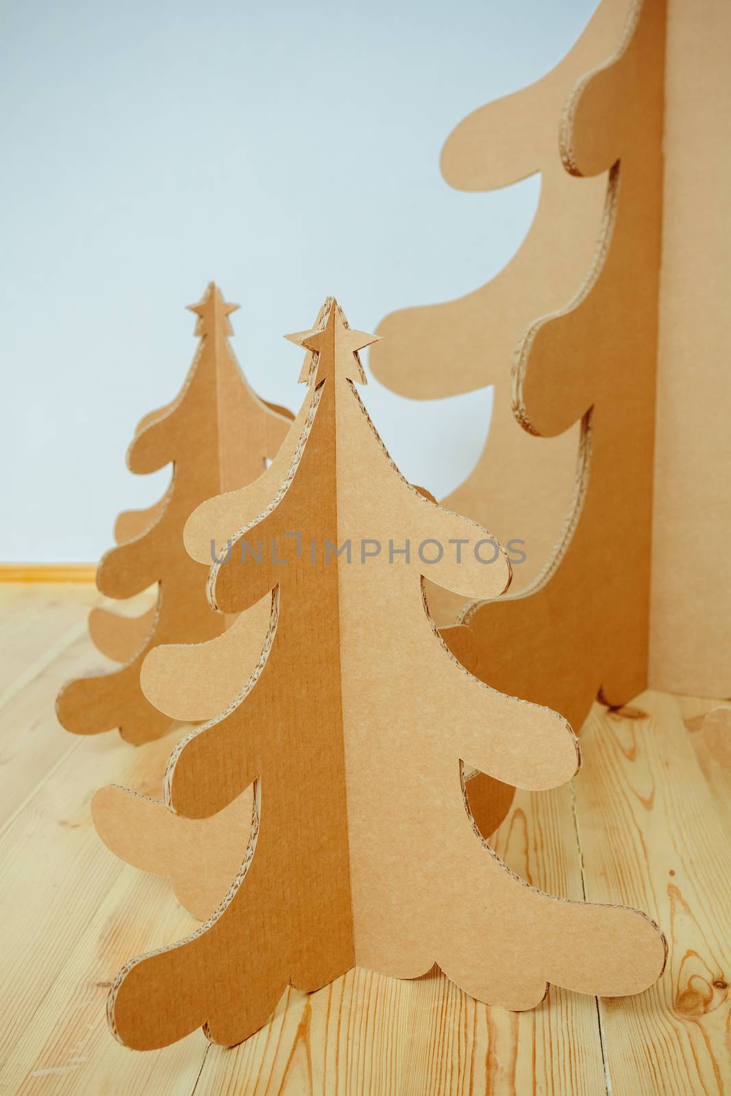 Christmas Tree Made Of Cardboard. Unique Trees. New Year